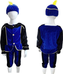 Verkleedset Pietenpak Blauw-Zwart 5-7 Jaar