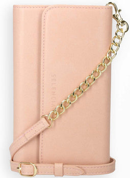 Selencia Hoesje Geschikt voor Samsung Galaxy S21 Plus Hoesje Met Pasjeshouder - Selencia Eny Uitneembare Vegan Lederen Clutch - Roze