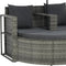 vidaXL - Tuinbank - 2-zits - met - kussens - en - parasol - poly - rattan - grijs
