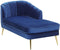 ALLIER - Chaise longue - Marineblauw - Linkerzijde - Fluweel