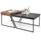 Set van 2 Salontafels - Moderne Stapelbare Bijzettafel - Gepoedercoate Metalen Poten - Zwart en Bruin (2 stuks)