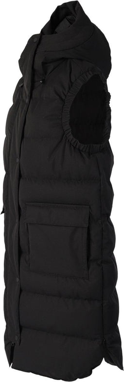 Brunotti Kalani - Lange Puffer Bodywarmer - Gerecycled materiaal - Zwart (L)