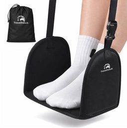 Travelhawk Voetensteun - Voetenhangmat voor Vliegtuig - Ergonomisch en Compact - Zwart