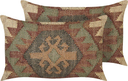 CUMBUM - Sierkussen set van 2 - Multicolor - 30 x 50 cm - Jute