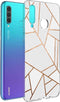 iMoshion Hoesje Geschikt voor Huawei P30 Lite Hoesje Siliconen - iMoshion Design hoesje - Wit / Meerkleurig / Goud / White Graphic