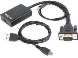 Gembird A-VGA-HDMI-01 - VGA naar HDMI adapter met audio - Zwart
