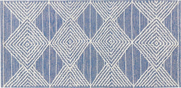 DATCA - Laagpolig vloerkleed - Blauw - 80 x 150 cm - Wol