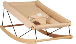 Nobodinoz Growing green Linnen bouncer / Wipstoel - Sand