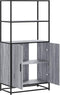 vidaXL - Hoge - kast - 68x35x139cm - bewerkt - hout - en - metaal - grijs - sonoma - eiken