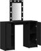 vidaXL - Kaptafel - met - LED-lichten - - - Zwart - Eiken - - - 102x33x135 - cm