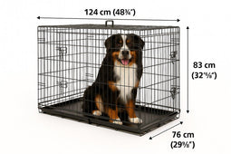 Flamingo Hondenbench XXL - Opvouwbare Draadkooi - Voor Grote Honden - Zwart - 124x76x83 cm