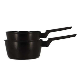 Set van 2 steelpannen - MENASTYL - 6020298 - Aluminium - 18 en 20 cm - Alle kookplaten inclusief...