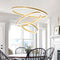 Ronde LED Moderne Hanglamp, 3 Gouden Ring Kroonluchter, Dimbaar Met Afstandsbediening 3000K-6000K Pl
