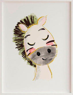 Schilderij Crochetts Multicolour 33 x 43 x 2 cm Zebra