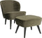 WOOOD Sara Fauteuil - Velvet - Warm Groen - 71x59x70