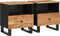 vidaXL - Nachtkastjes - 2 - st - massief - acaciahout - en - bewerkt - hout