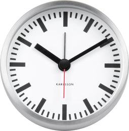 Alarm clock Classic Station steel brushed