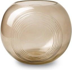 Bolvaas met ringen 'janine' beige h16 d19,5 cm