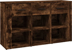 vidaXL - Dressoir - 100x30x59,5 - cm - bewerkt - hout - gerookt - eikenkleurig