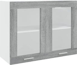 vidaXL - Hangkast - Lyon - 80x31x60 - cm - bewerkt - hout - grijs - sonoma - eikenkleurig