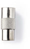 Nedis CSGB40942ME - Coax adapter - Verbinding voor 2 coaxkabels - Zilver