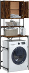 vidaXL - Wasmachinekast - 68x48,5x194 - cm - gerookt - eikenkleurig