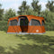 vidaXL - Familietent - met - Ramen - Koepel - Grijs - & - Oranje - - - 10 - Personen - - - Waterdicht