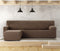Hoes voor chaise longue met korte armleuning links Eysa JAZ Bruin 120 x 120 x 360 cm