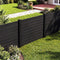 Coast Privacy Fence Tuinscherm 2 Panelen Zwart – 122 x 95 cm per Paneel – Met 3 Grondpalen