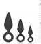 EasyToys - Buttplugs met Trekring - Setje - Sex Toys voor Mannen en Vrouwen - Zwart