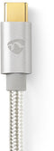 Nedis CCTB60650AL30 - USB 2.0 micro naar USB type-C kabel - 300 cm - Aluminium