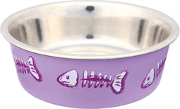 Trixie voerbak / waterbak visgraat rvs / kunststof / rubber assorti 12 cm 250 ml
