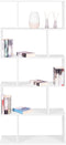 Witte design boekenkast - 5 planken - Geruit patroon - 175 x 28 x 77 cm