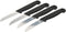 Excellent Houseware - keukenmesjes/aardappelschilmesjes - 4x stuks - kunststof - zwart
