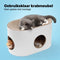 Jake & Jacky Krabkarton - Kattenhuis 2 in 1 - 60x34x34cm - Wit