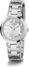 Guess Dames Horloge GW0470L1 Staal Quartz met Zilverkleurige Wijzerplaat en Zirkonia 39mm