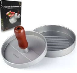 HI NATURE™ Burgermakers - Professionele Hamburgerpers - Smash Burger - Ø11,6 cm - Zilver