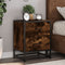 vidaXL - Nachtkastje - 40x31x50 - cm - bewerkt - hout - gerookt - eikenkleurig