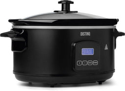 DistinQ Slowcooker 6L - Digitale Timer - Warmhoudfunctie - Zwart