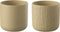 J-Line bloempot Gen - keramiek - beige - medium - 2 stuks - Ø 15 cm