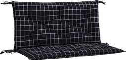 vidaXL - Tuinbankkussens - 2 - st - ruitpatroon - 100x50x7 - cm - stof - zwart