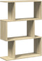 vidaXL - Kamerscherm - / - boekenkast - 3-laags - 70x24x97 - cm - hout - sonoma - eiken