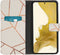 iMoshion Hoesje Geschikt voor Samsung Galaxy S22 Plus Hoesje Met Pasjeshouder - iMoshion Design Softcase Bookcase - Wit / White Graphic