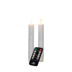 Annas collection - Dinerkaars wax led bewegende vlam op batterij met afstandsbediening 2 stuks h...