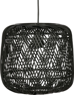 WOOOD Exclusive Moza Hanglamp - Bamboe - Zwart - 50x70x70