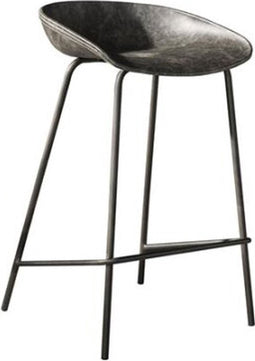 Barstoel Ernesto PU-leer - Grijs (set van 4)