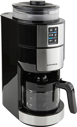 PRIVILEG CM1121-GS - Volautomatische Koffiemachine - Geïntegreerde Bonenmaler Stoomfunctie - Zwart/RVS