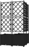 vidaXL - Tuinplanter - met - Trellis - 3 - stuks - Zwart - 80x80x143 - cm