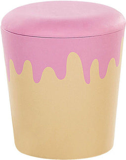 MOUSEE - Poef - Beige - 40 cm - Fluweel