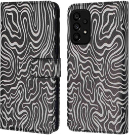iMoshion Hoesje Geschikt voor Samsung Galaxy A53 Hoesje Met Pasjeshouder - iMoshion Design Bookcase smartphone - Meerkleurig / Black And White